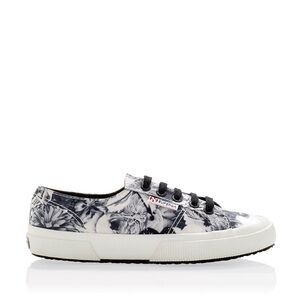 Superga Annabella Canvas Print Sneaker Women’s Black White Floral Shoe Size 7.5
